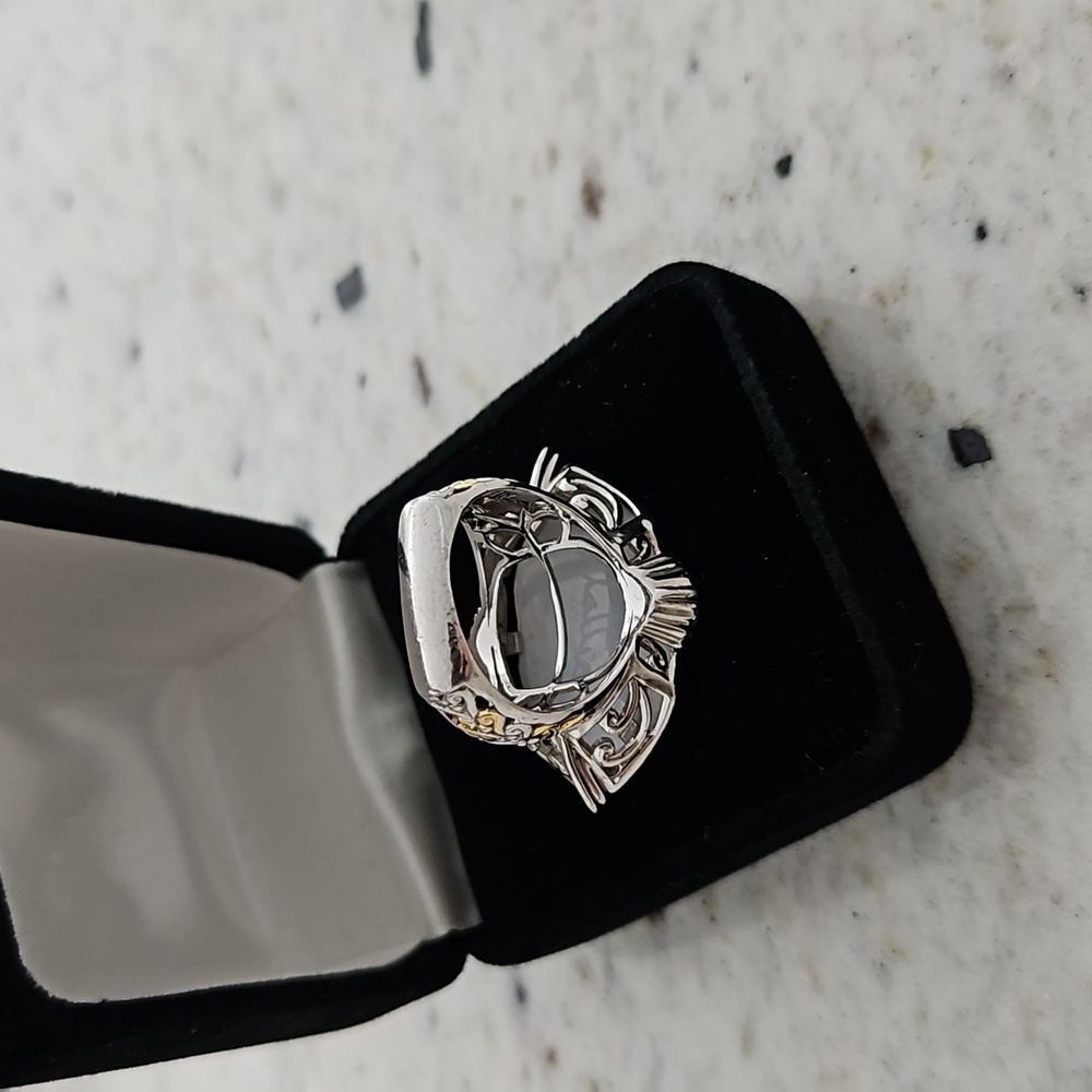 Tiger shell cameo silver ring - Picture 2 of 7